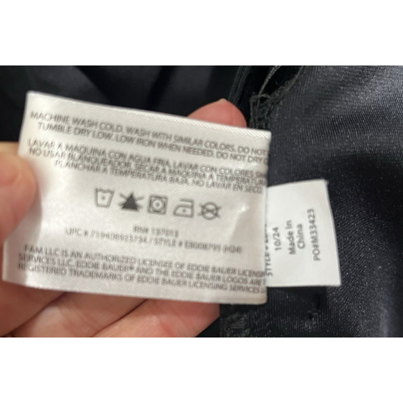 Eddie Bauer Mens Forester Tech Pants 34X32 Black Stretch Wicking Zip Pocket - Picture 13 of 13